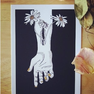Suicide Awareness Art, Life, Depression, Plants, Daisies, Death, Flowers, Floral Home Decor, Pushing Daisies Art, (Art Print)
