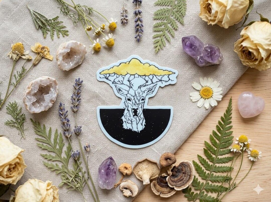 Thundercloud Sticker Deer Sticker, Thundercloud Antlers, Wildlife Art Decal - Etsy