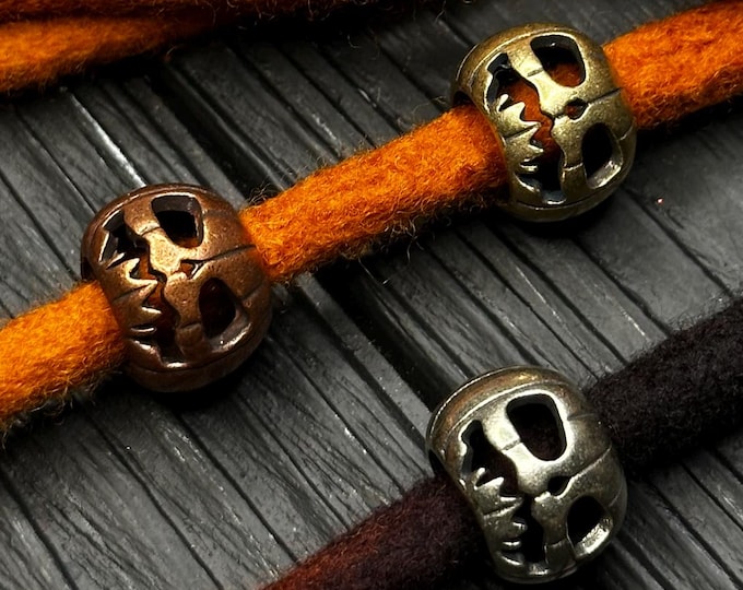 Metal bead for dreads pumpkin Halloween skull Dreadlock beads Paracord Braided Lanyard Pendant Accessories
