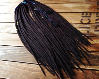 Dreadlock extensions one wool black dread double ended custom black dreadlocks