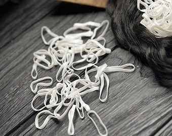 Dreadlock Rubber Bands: Black or White Elastic Hair Ties (130-140 Pieces)