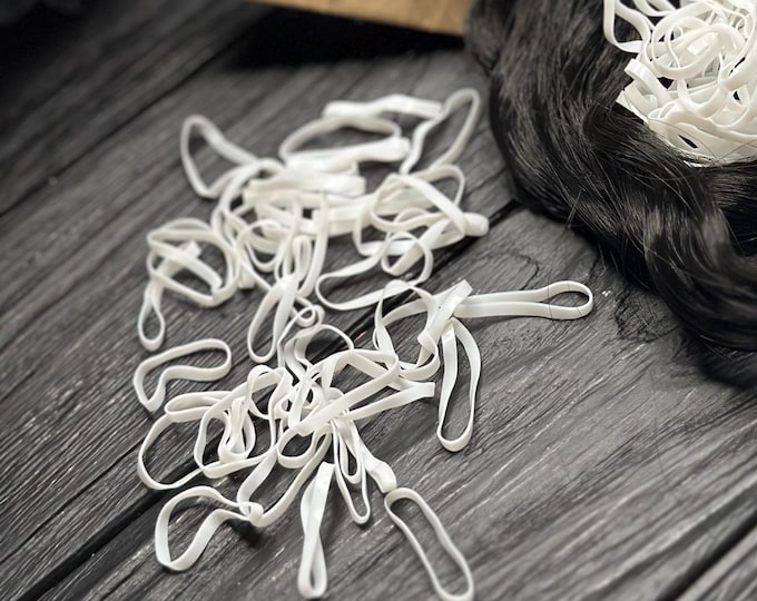 Dreadlock Rubber Bands: Black or White Elastic Hair Ties (130-140 Pieces)