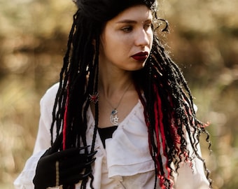 Dreadlock Wig, 50-60cm Length, Black Red Burgundy Blend