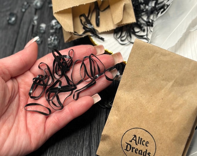 Elastic Rubber Bands for Dreadlock Installation, Black White Mini Hair Elastics (2cm)