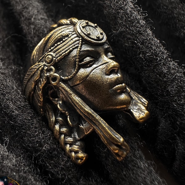 Metal bead for dreads Female Tribal Warrior Brass Dreadlock beads Braided Lanyard Pendant Accessories
