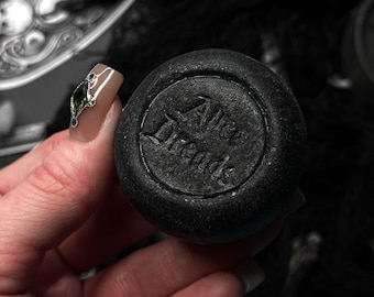 Charcoal Dreadlock Shampoo Bar, Residue-Free Clarifying Wash for Oily Roots, Tea Tree Rosemary Scent (1.1 or 2.1 oz)