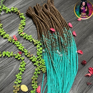 Rastas sintéticas ombré marrón turquesa: extensiones de cabello retorcido
