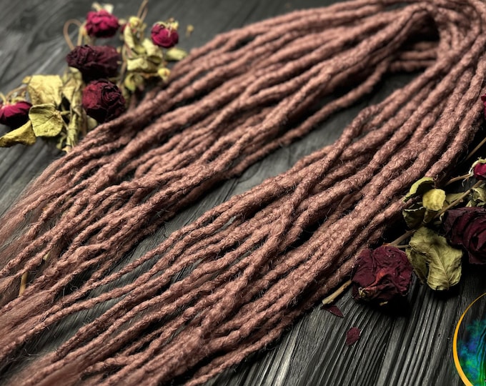 Dusty Rose Crochet Dreads: Synthetic Hair Extensions Dark Pink Dreadlocks