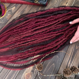 Dreadlock extensions  halloween crochet made synthetic dreads in shades of dark red hair dreadlocks