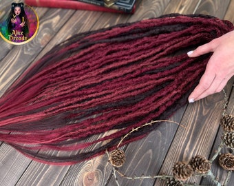 Dreadlock extensions  halloween crochet made synthetic dreads in shades of dark red hair dreadlocks