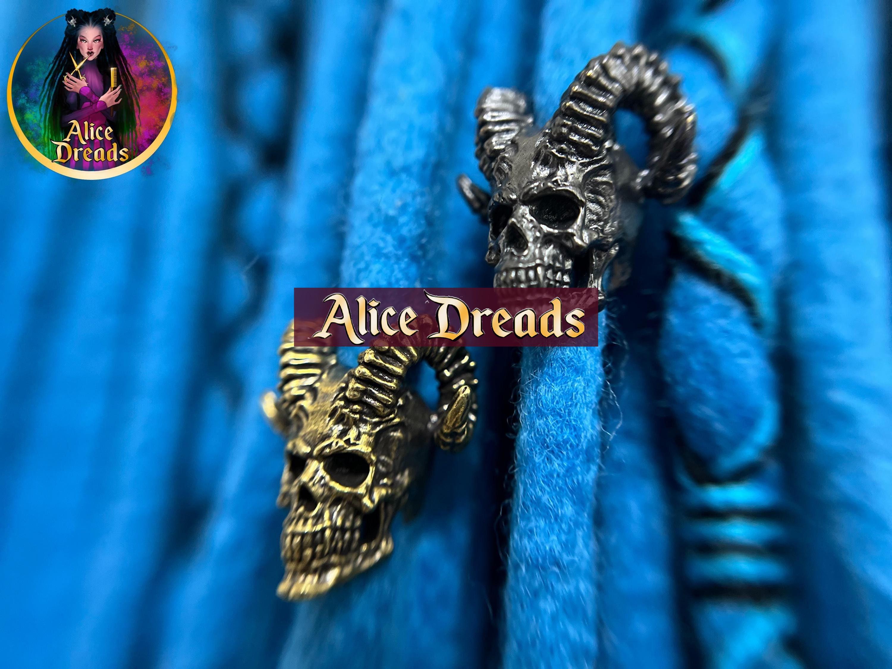 Bronze Skull Dreadlock Metal Bead: Horned Braid Accessory - Etsy
