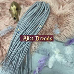 Deadlock extensions Double ended dreads Wool DE dreadlocks Silver gray platinum dreads set
