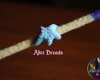 Starfish Dreadlock Bead: Polymer Clay Hair Jewelry