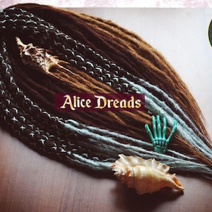 Hair extensions DE dreadlocks Set of crochet double ended dreads natural look brown color