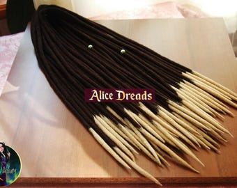Alice Dreads Black to Blonde Ombre Dreadlocks, Synthetic Dreadlock Extensions