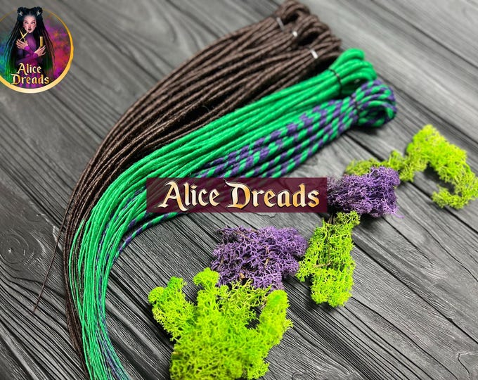 Dark Green Synthetic Dreads DE/SE | Dreadlock Extensions | Cyber Goth Festival Hair | Boho Braids