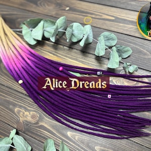 Wool dreads blonde to pink to magenta purple &quot;Violet Dream&quot; ombre double single ended dreadlocks DE accents style wool locks