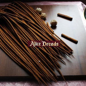 Alice Dreads Three brown wool dreadlock extensions DE dreads set by AliceDreads