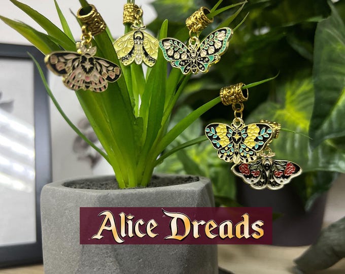 Butterfly Dreadlock Bead: Gothic Magic Occult Hair Accessories