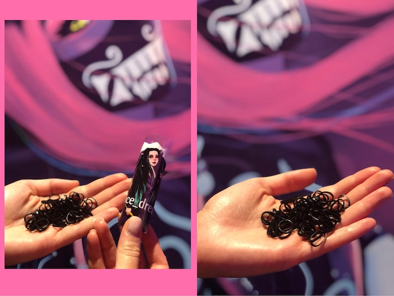 Dreadlock Rubber Bands: Black or Transparent Elastic Hair Ties (130-140 Pieces) image 4