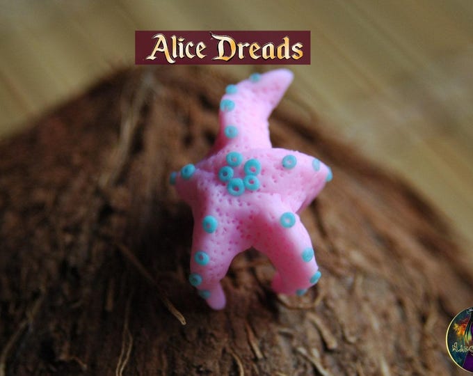 Pink Starfish Beads for Dreadlock Extensions Dread Jewelry