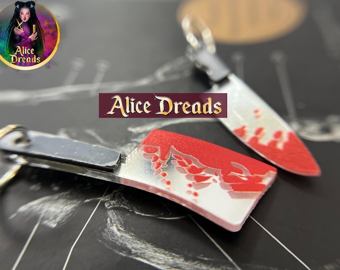 Bloody Axe & Knife Dreadlock Beads: Halloween horror Hair Accessories