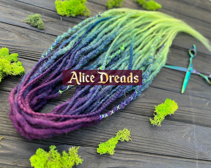 Crochet synthetic dreads dreadlocks with twists and braids yellow black blue purple lime