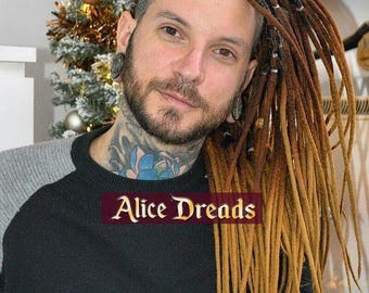 Set of brown ombre wool dreads double ended DE dreadlocks natural look dread locks