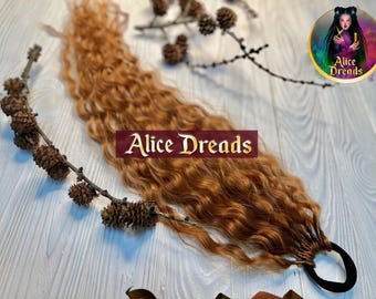 Ginger Curly Ponytail Extension: Auburn Red Hair Falls on Elastic Band