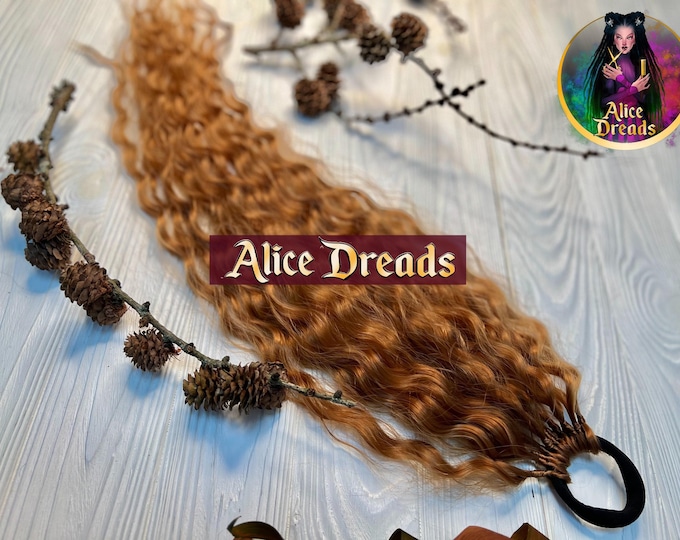 Ginger Curly Ponytail Extension: Auburn Red Hair Falls on Elastic Band