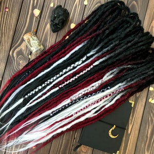 Full set of black long crochet synthetic double ended DE dreads natural dreadlocks full head hair extensions