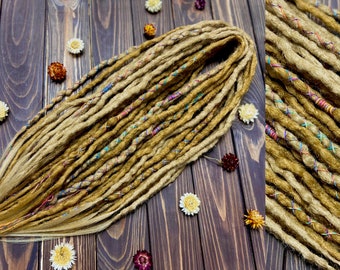 Crochet dreads in honey blonde dark blond sahara colours customized handmade synthetic dreadlocks