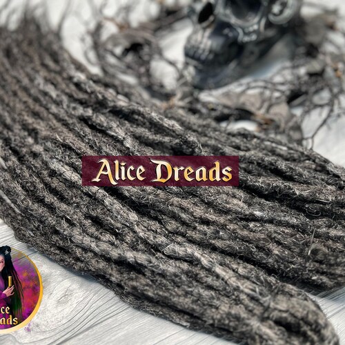 70 Black Silver Dreads Dreadlocks Hair Extensions Gray White Dread Extensions Single Double Ended Dreadlocks  main image 2