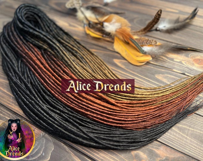 Ombre Synthetic Dreadlock Extensions: Black to Caramel Honey Blonde