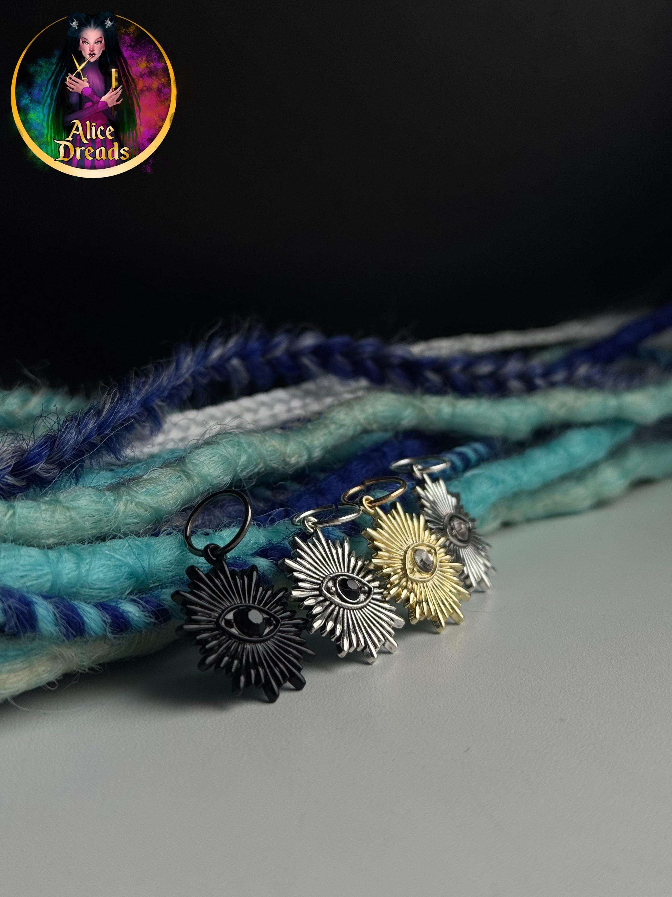 Bead for dreads sun with eye, esoteric Hair beads, Dreadlock Beads, All-seeing Eye Sun Symbol Occult