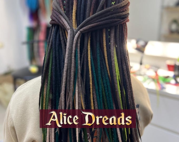Wool Ombre Dreads "Earth" : Brown, Blonde, Beige Boho Hair Extensions