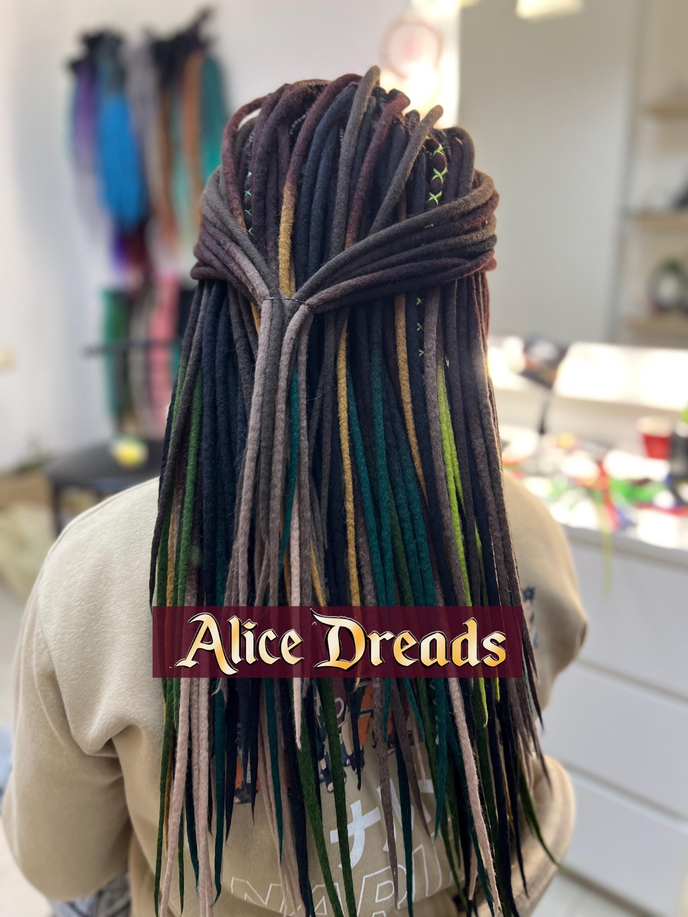 Wool ombre dreadlocks DE or SE dreads "Earth" dark brown, blonde, beige with Wrapped accents boho chic natural hair extensions