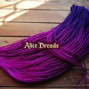 Full set ombre DE dreads dark blue & fuxia hair accessories extensions double ended dreadlocks
