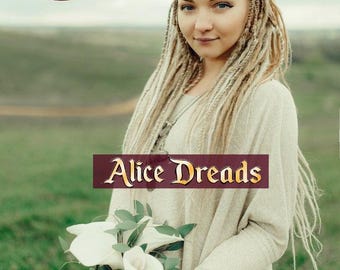 Blonde Dreadlock Extensions, Crocheted Synthetic Dread Set, Wedding DE SE Senegalese Dreads