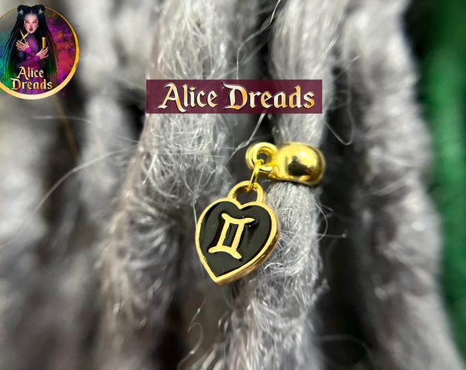 Zodiac Dreadlock Bead: Golden Astrology Hair Accessory