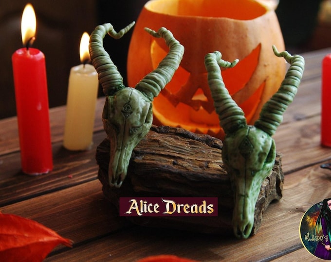 Succubus Skull Dreadlock Bead: Polymer Clay Hair Accessory