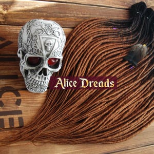 Thin Ombre Synthetic Dreadlocks – Black to Brown, Double or Single Ended DE/SE Dreads, 19.6–23.6 inches