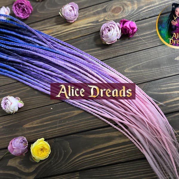 Dreads sintetici sottili e intrecciati "Princess": trecce, intrecci da nero a viola a rosa, blu