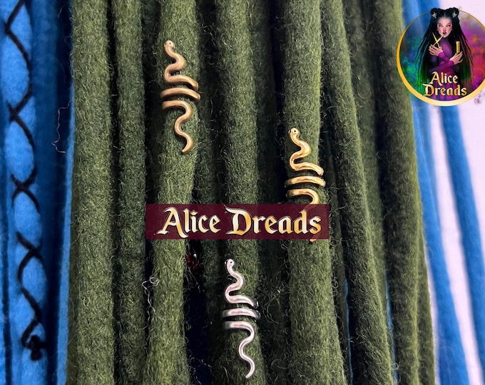 Five dread accessories, Bead for dreads, Hair beads, Dreadlock Beads, snake gold Copper silver