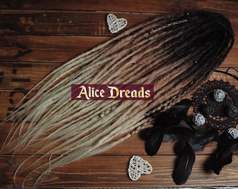 Set of crochet synthetic dreads double ended, single ended dreadlocks, accent set, custom made hair extensions in black brown blonde ombre