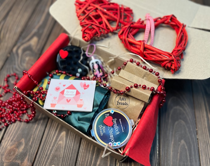 Dreadlock Extensions Valentine's Gift Box: Beads, Brush & Shampoo Bar