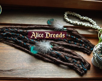 Dreadlock Extensions Dreads on Clip Synthetic Brown Dreads