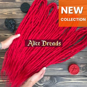Crochet synthetic dreads double single ended DE dreadlocks bright red long natural locks full head fire hair extensions