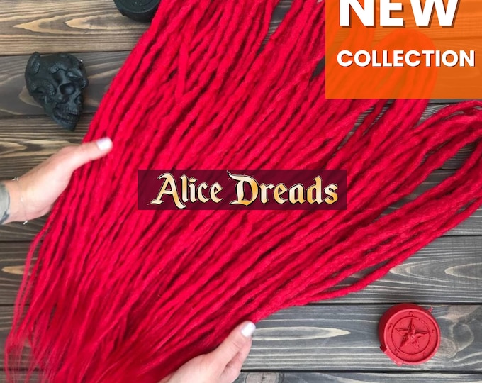 Crochet Synthetic Dreads: Red Hair Extensions, DE/SE