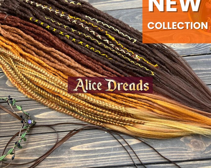 Auburn Crochet Dreadlocks: Ginger Brown, Burgundy, auburn Boho Hair Extensions